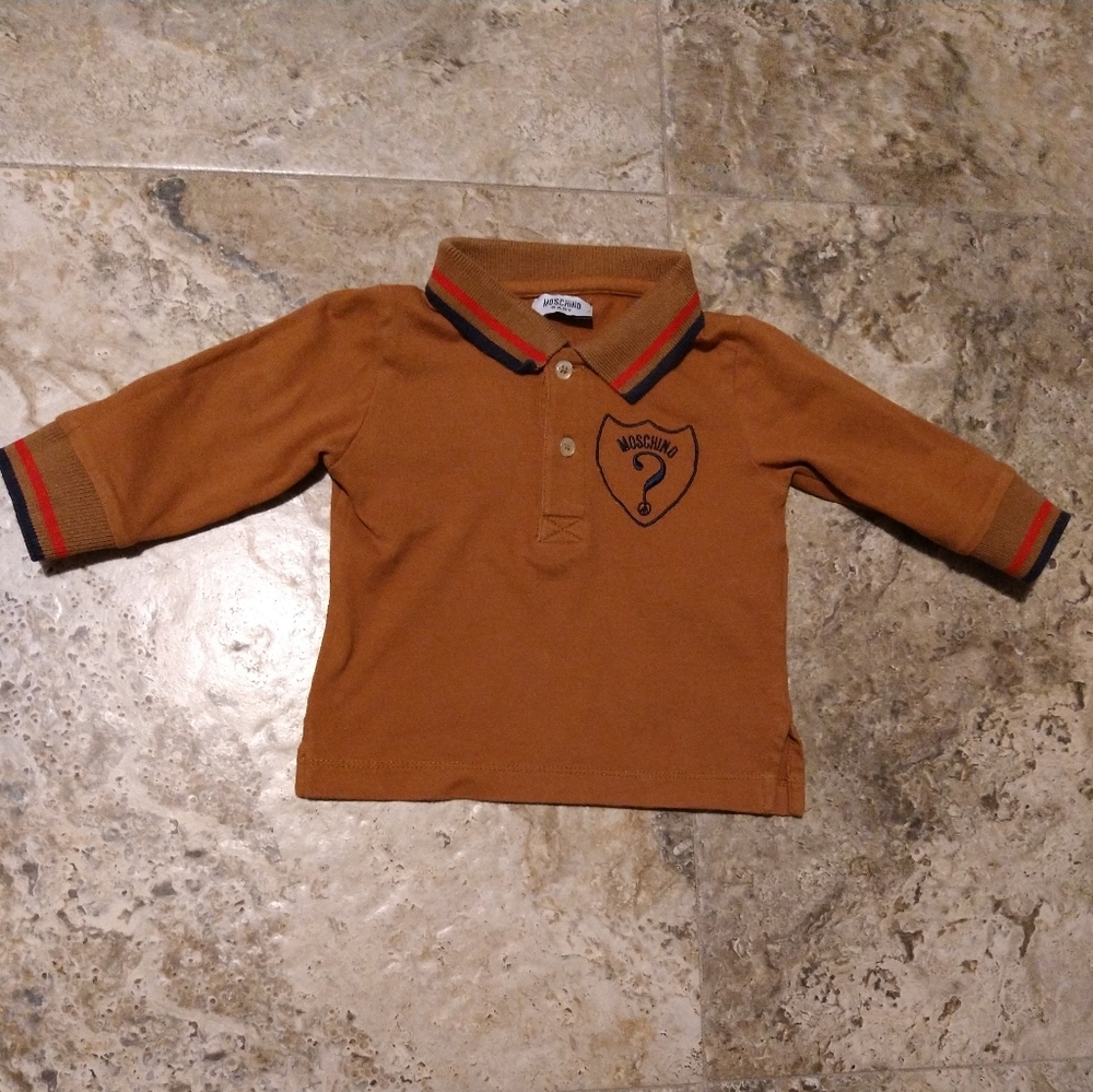 Authentic baby Moschino long sleeve collar shirt size 3-6 months